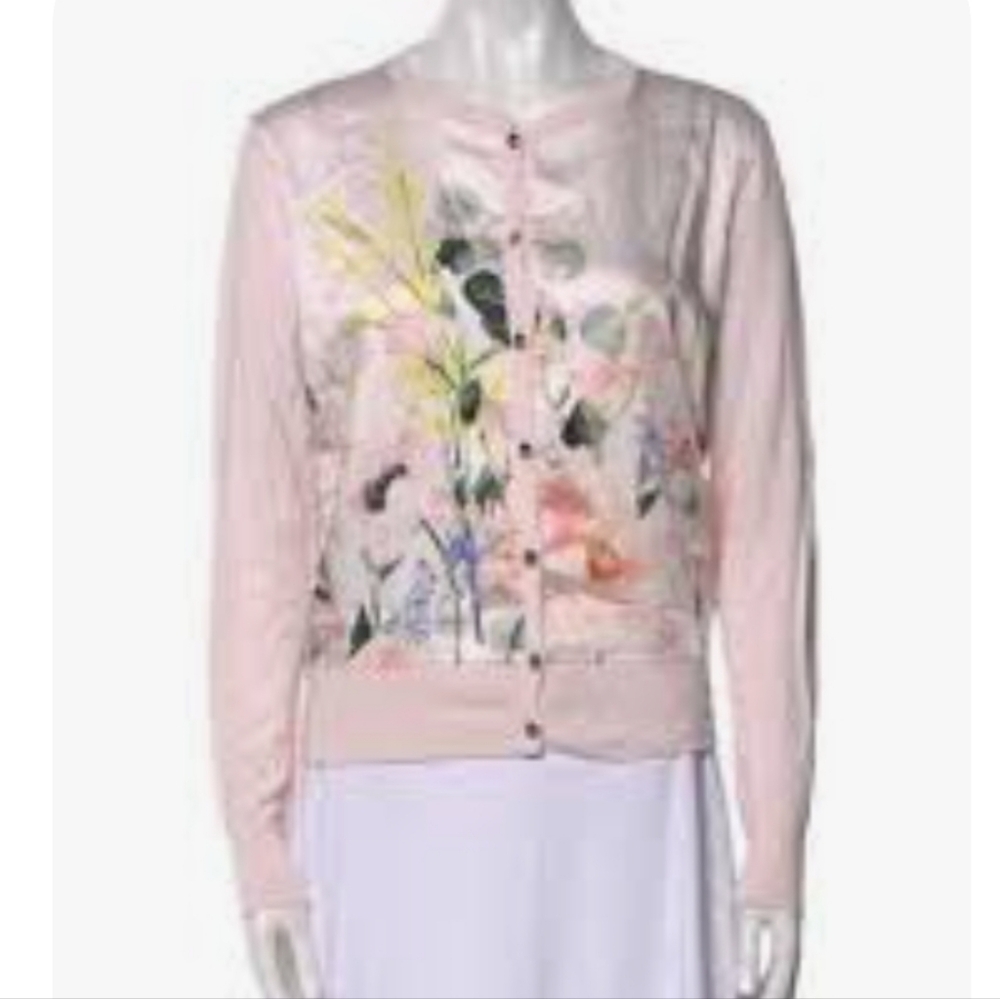 Ted Baker Sweater, Size Small, Cardigan, Pink Floral